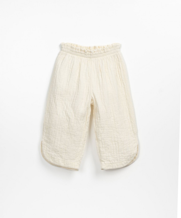 Woven trousers with elastic waist
