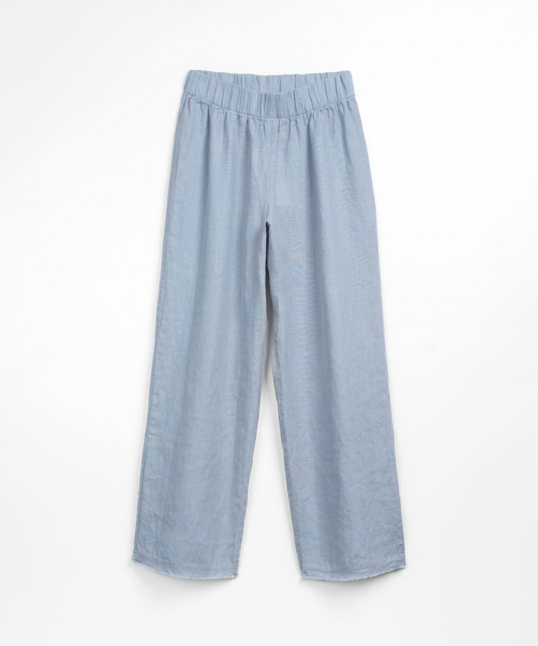 Pantaloni di lino con dettaglio sfilacciato