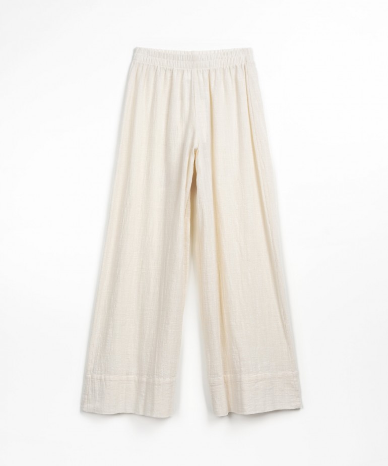 Woven trousers with high hem