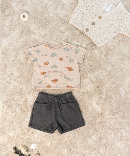 T-SHIRT DI MAGLIA CON STAMPA ANTI-UV
