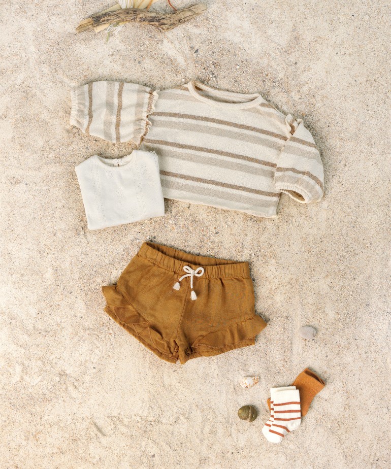 Camisola curta s riscas