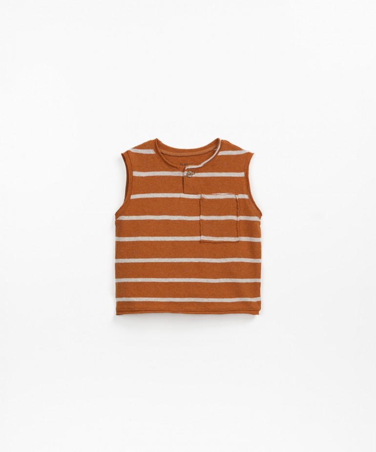 Striped sleeveless T-shirt