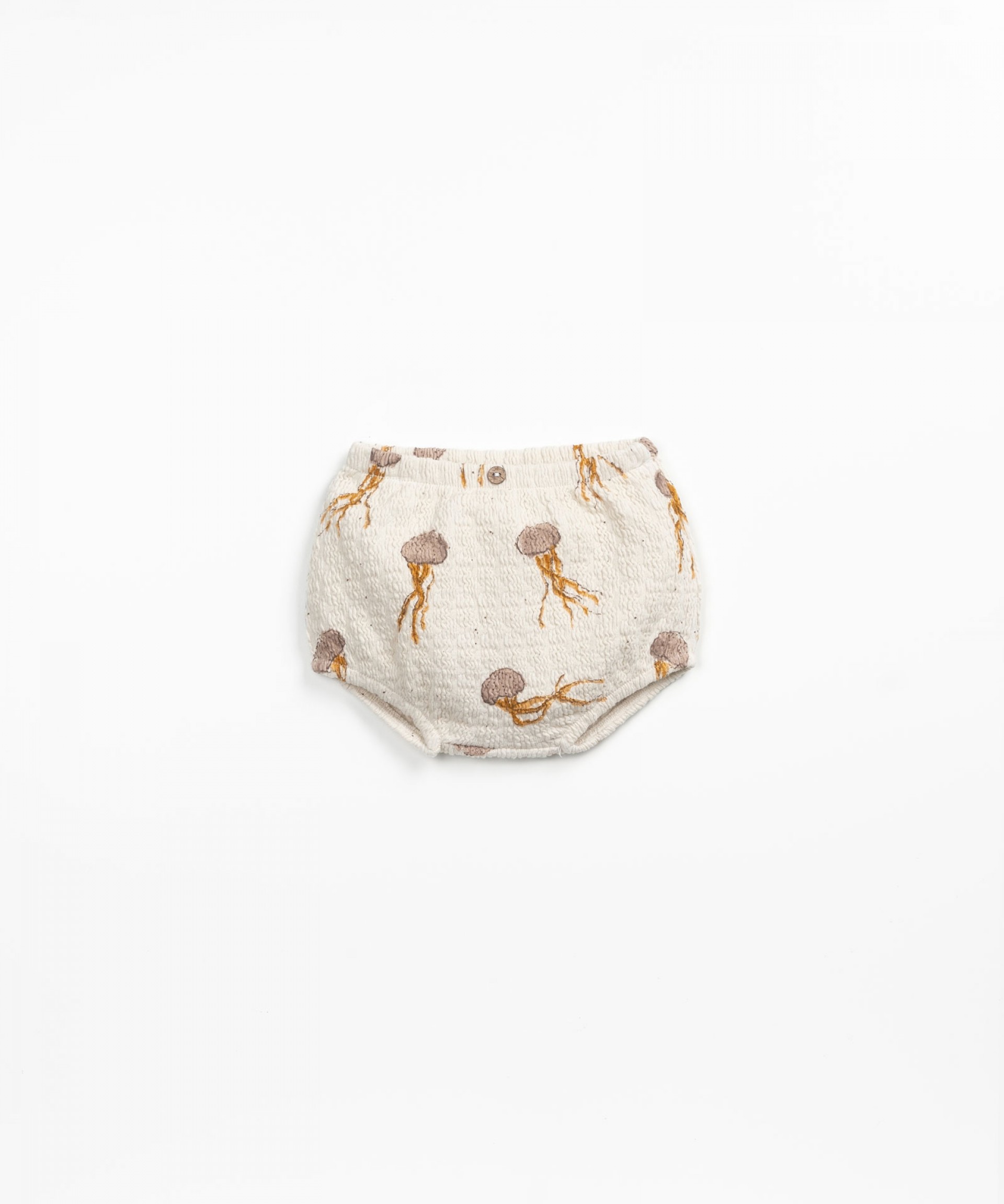 Jersey stitch shorts with jellyfish print | Textile Art