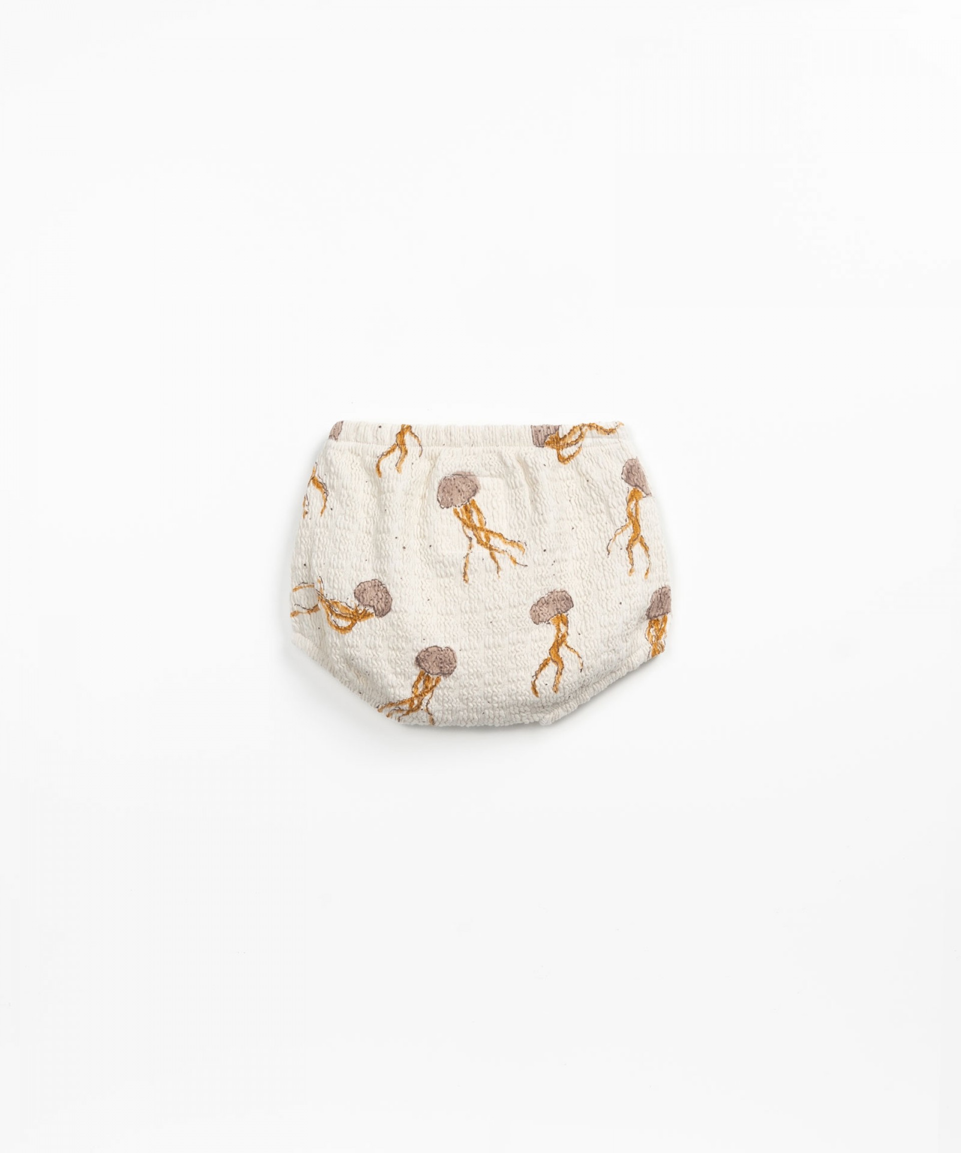 Jersey stitch shorts with jellyfish print | Textile Art