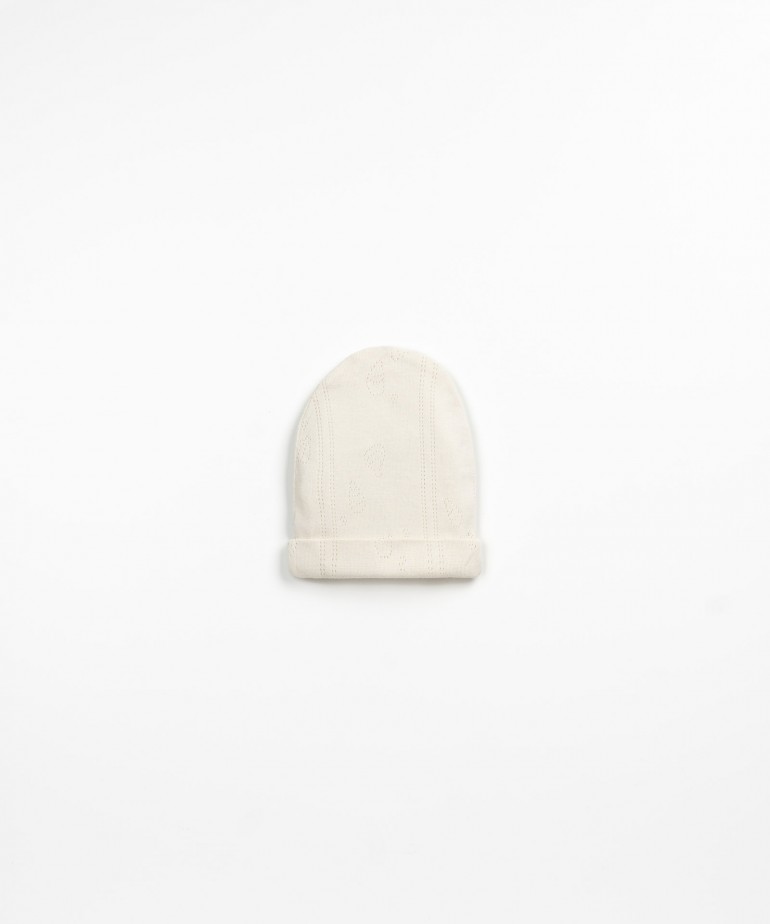 Beanie with Ajour pattern in organic cotton