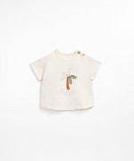 T-shirt en coton biologique avec motif sur le devant | Textile Art