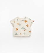 T-shirt en coton biologique avec ouverture sur le devant | Textile Art