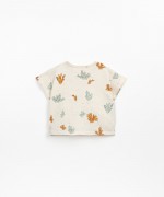 T-Shirt in cotone organico con apertura sul davanti | Textile Art
