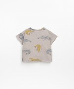 T-shirt avec imprim de crevettes | Textile Art