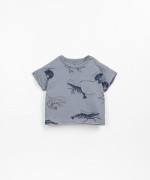 T-shirt avec imprim de crevettes | Textile Art