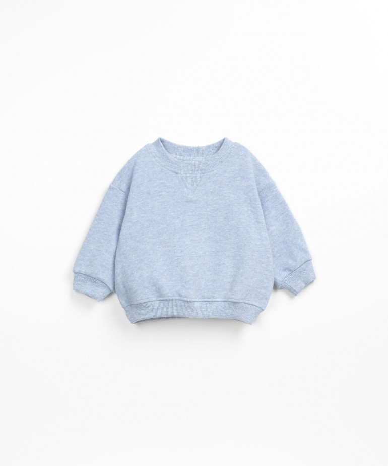 Sweater in mixture of cotton and recycled polyester