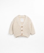 Casaco malha tricot com decote em V | Textile Art