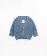 Casaco malha tricot com decote em V | Textile Art