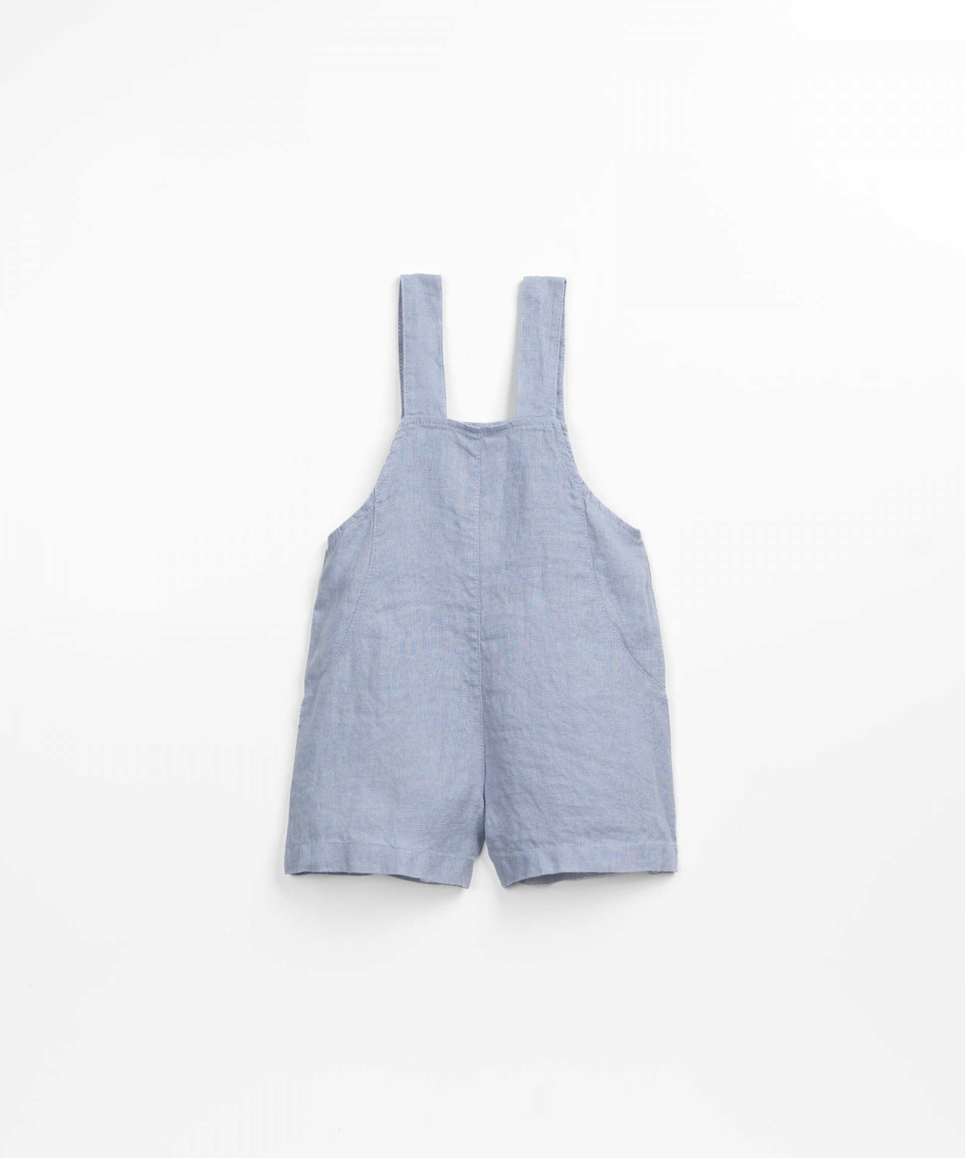 Linen jumpsuit with breast pocket | Textile Art