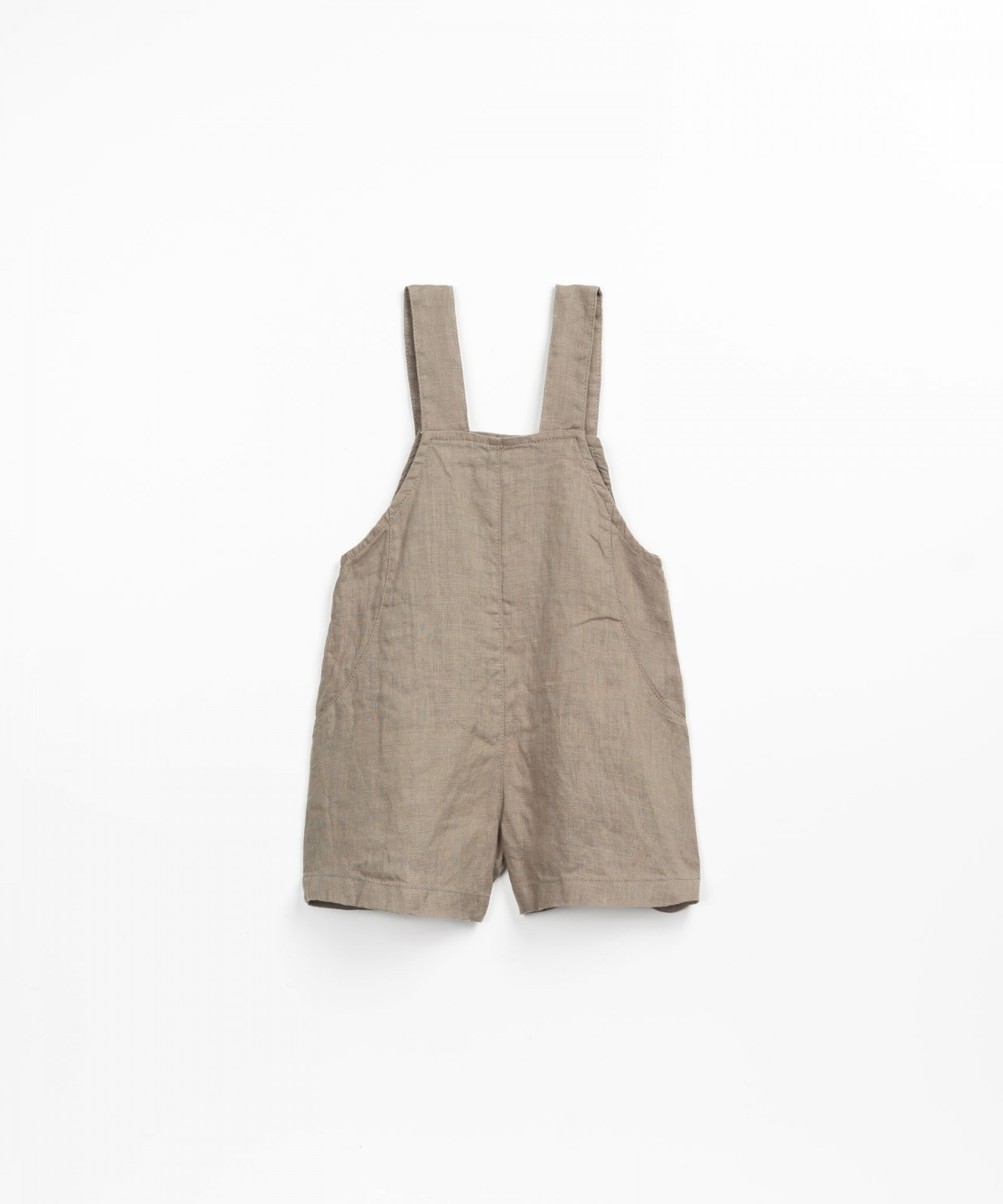 Linen jumpsuit with breast pocket | Textile Art