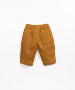 Pantalon en lin avec taille lastique | Textile Art