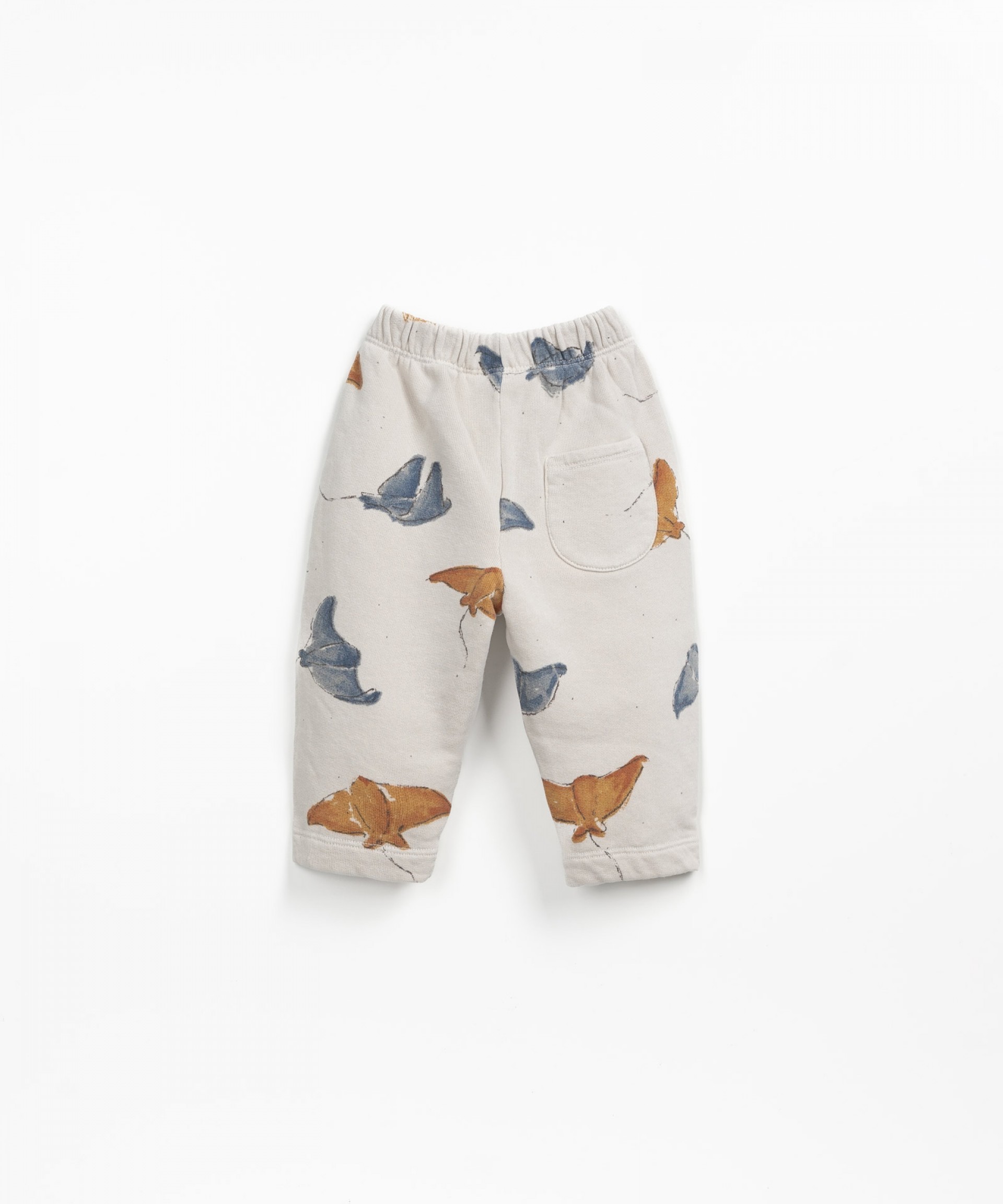 Jersey stitch trousers with stingray print | Textile Art