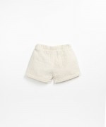 Shorts with elastic waist and decorative drawstring | Textile Art