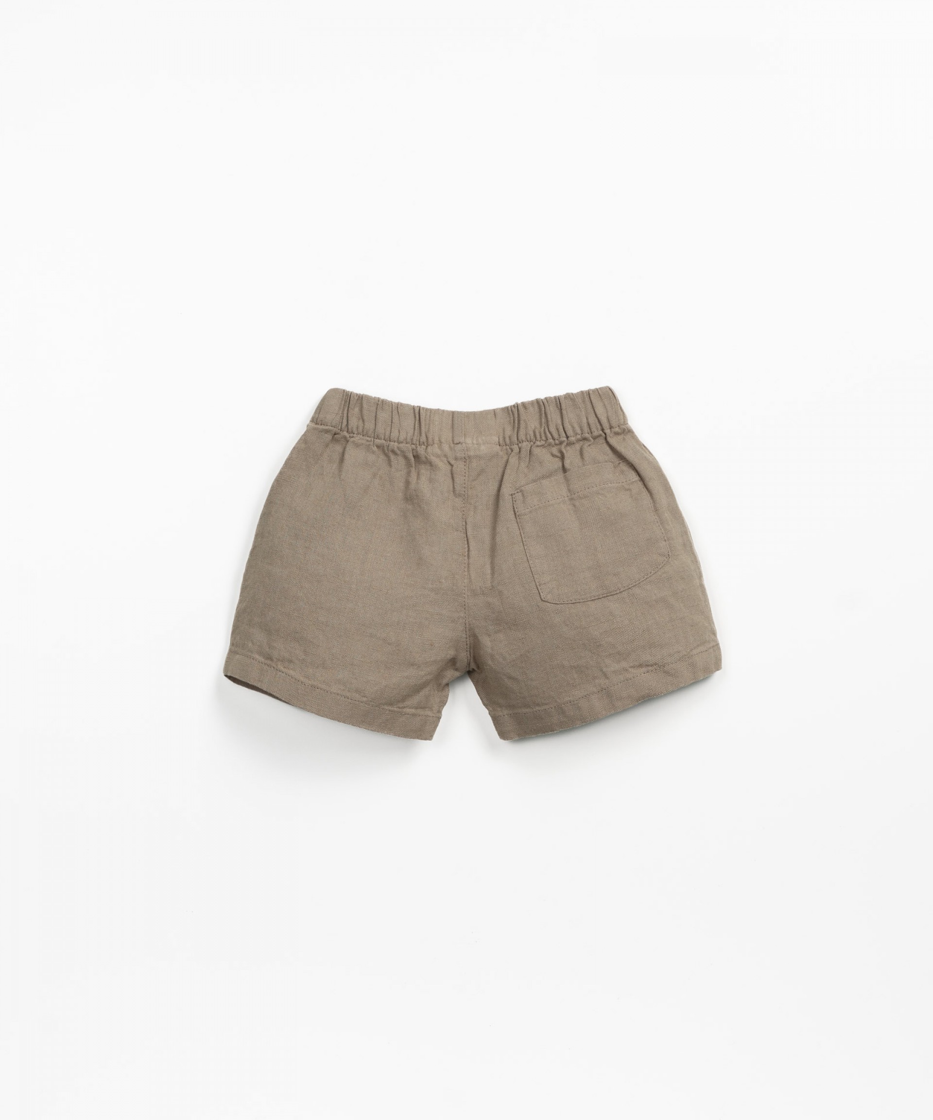 Pantaln corto de lino con bolsillo trasero | Textile Art