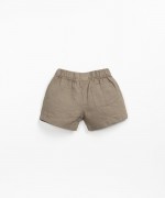 Pantaln corto de lino con bolsillo trasero | Textile Art