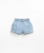 Denim shorts with mixture of cotton and recycled cotton | Textile Art