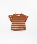 Striped T-shirt with breast pocket | Textile Art