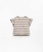 Striped T-shirt with breast pocket | Textile Art