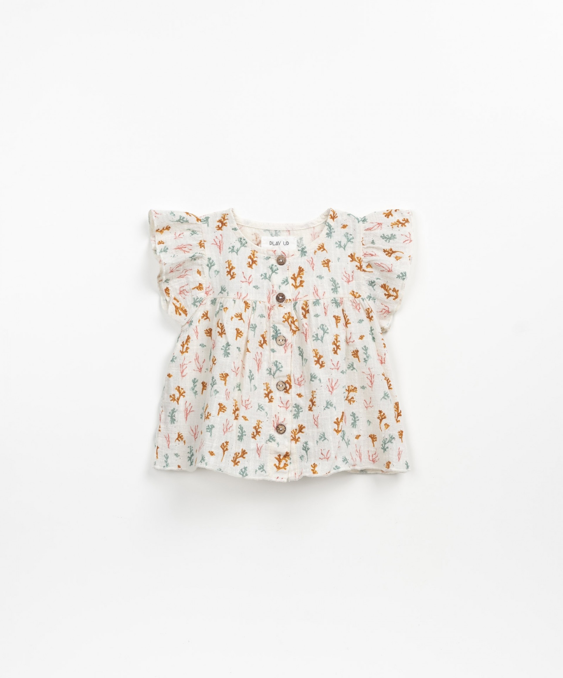 Tnica de tela con botones de coco | Textile Art