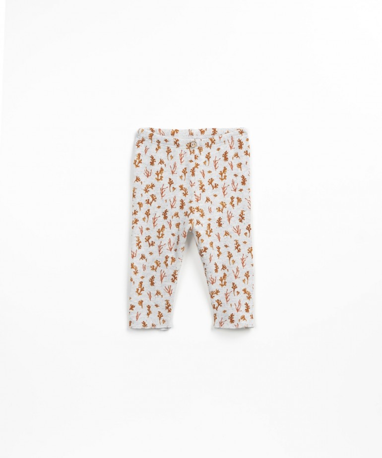 Leggings with recycled fibres and coral print