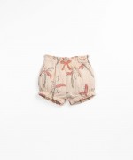 Pantaln corto de algodn con estampado de palmeras | Textile Art