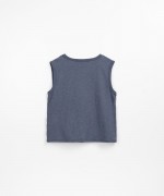 Sleeveless T-shirt with lettering on the front | Textile Art