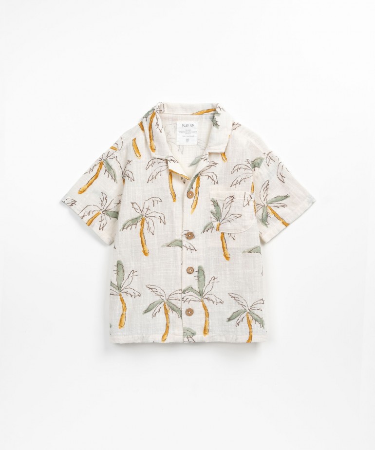 Woven cotton shirt with print