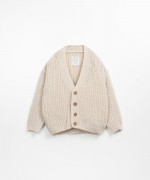 Knitted cardigan with coconut buttons | Textile Art