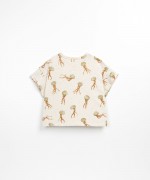 T-shirt en coton biologique avec des mduses | Textile Art