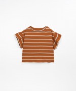 Striped T-shirt with recycled Re(Play) fibre | Textile Art