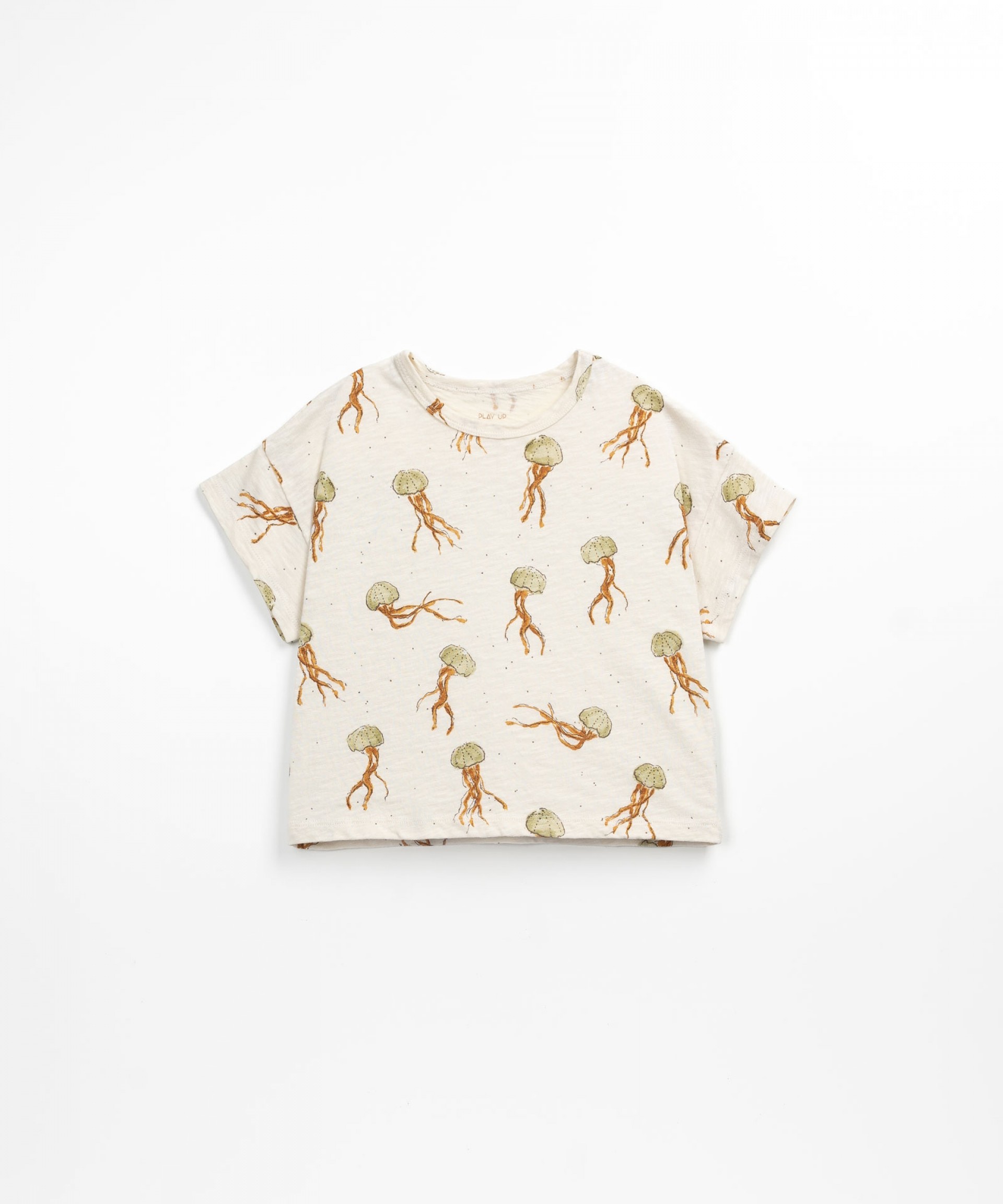 T-Shirt in cotone organico con meduse | Textile Art