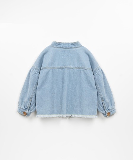 Veste en jean à ourlet effiloché