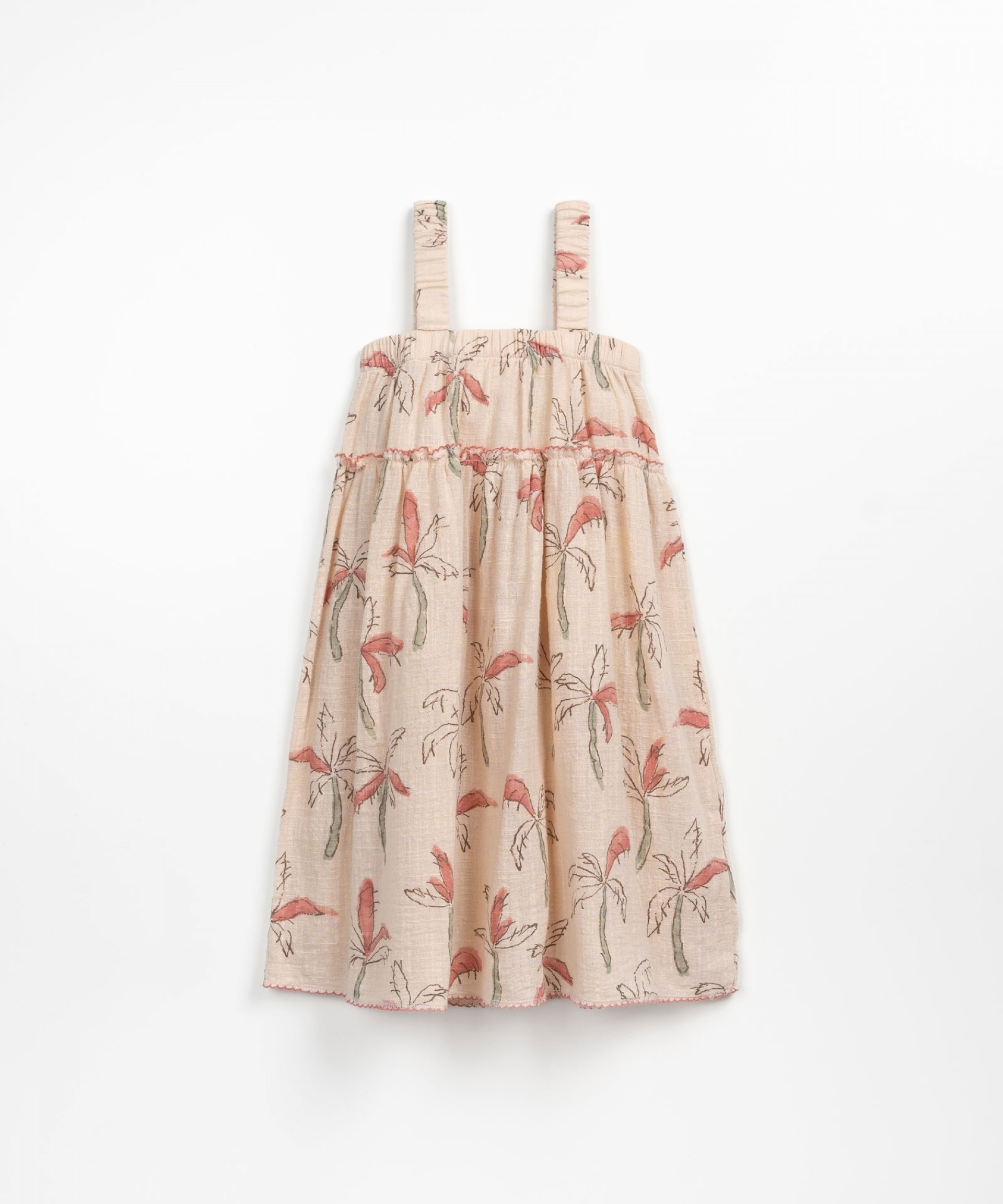 Cotton dress with palm trees print | Textile Art