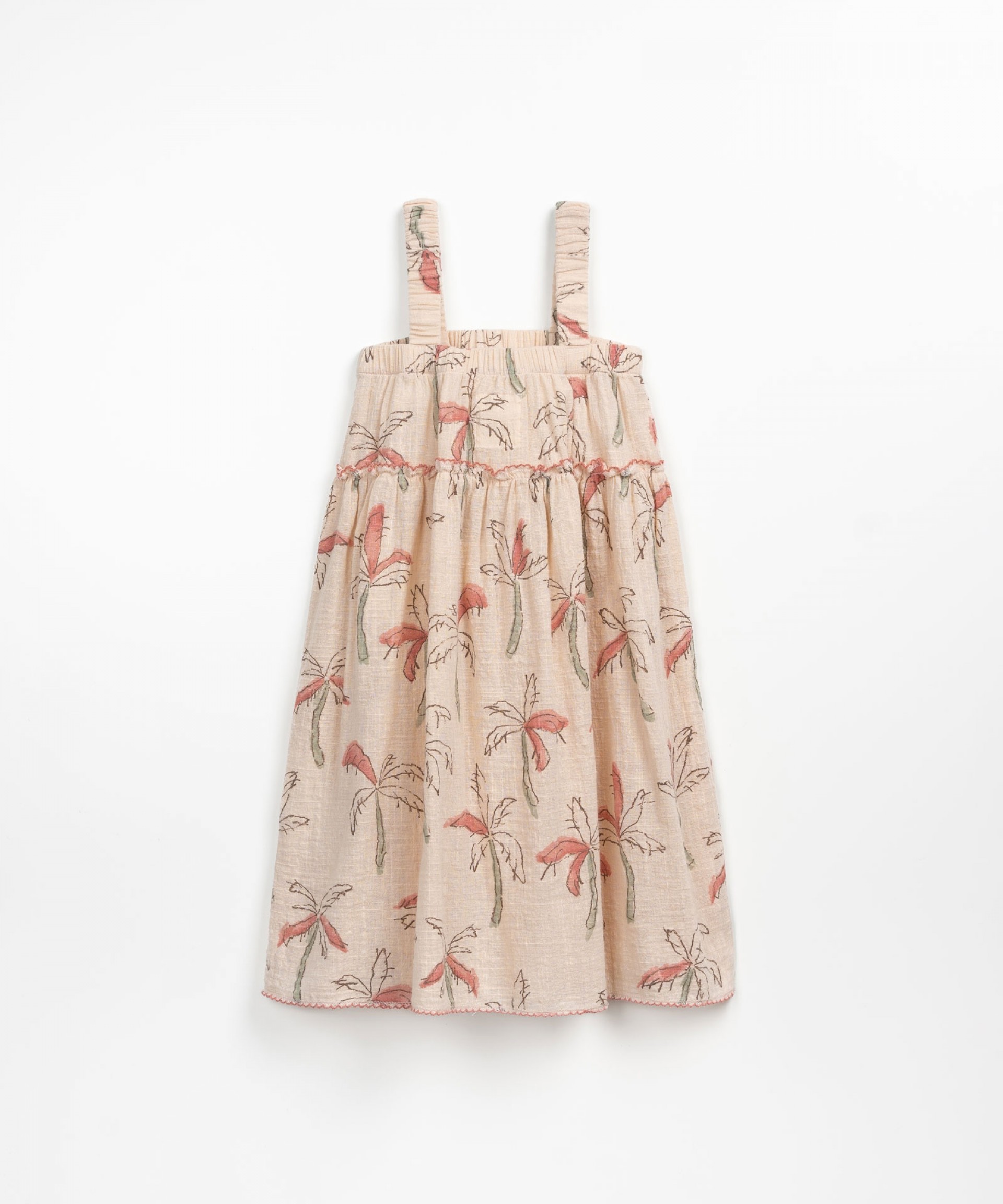 Cotton dress with palm trees print | Textile Art