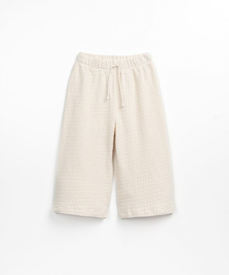 Pantalon en coton biologique avec cordon de serrage dcoratif