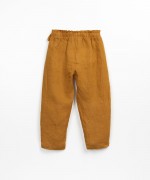 Pantalon en lin avec dtail crois | Textile Art