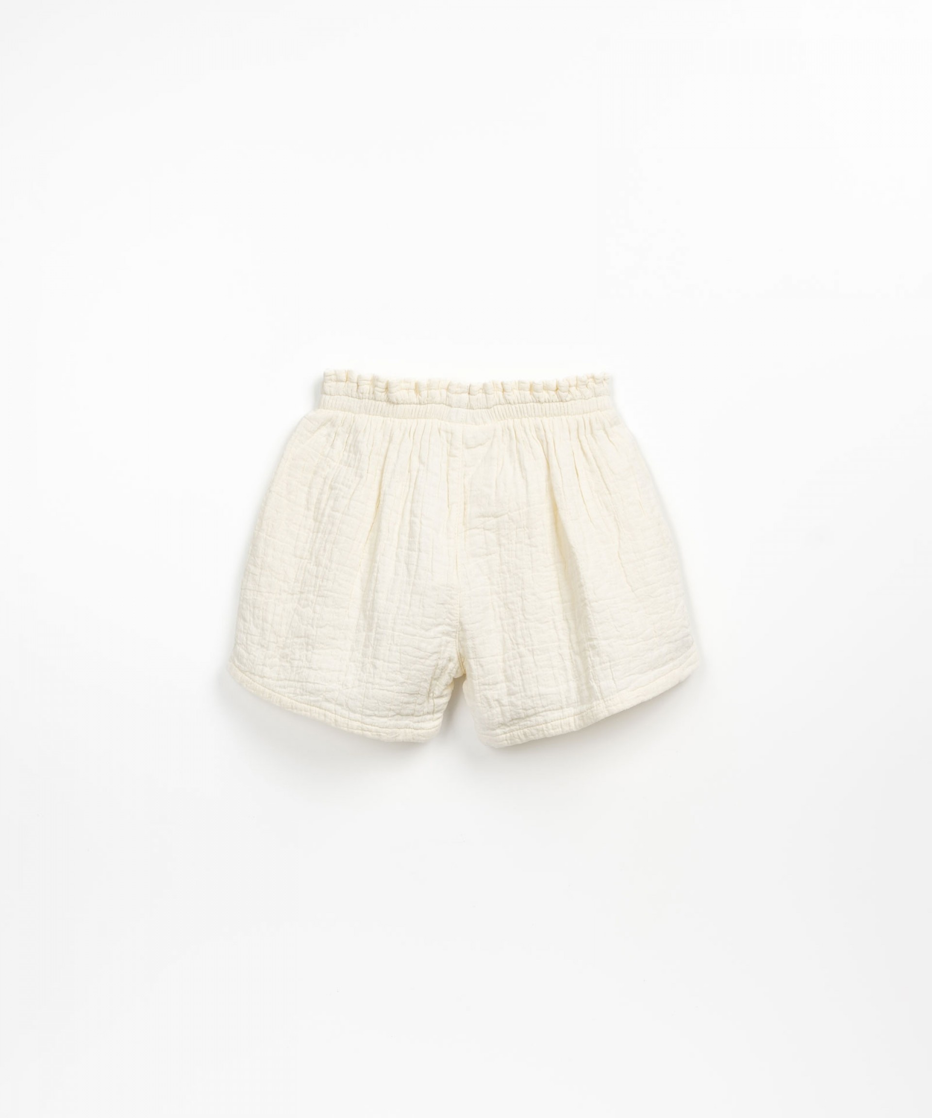 Pantaln corto de tela con cintura elstica | Textile Art