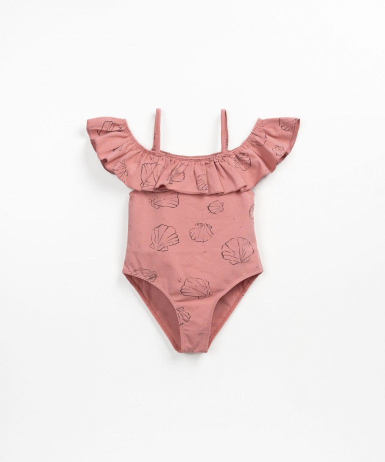 Swimsuit in organic cotton with ruffle