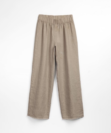Linen trousers with a frayed detail