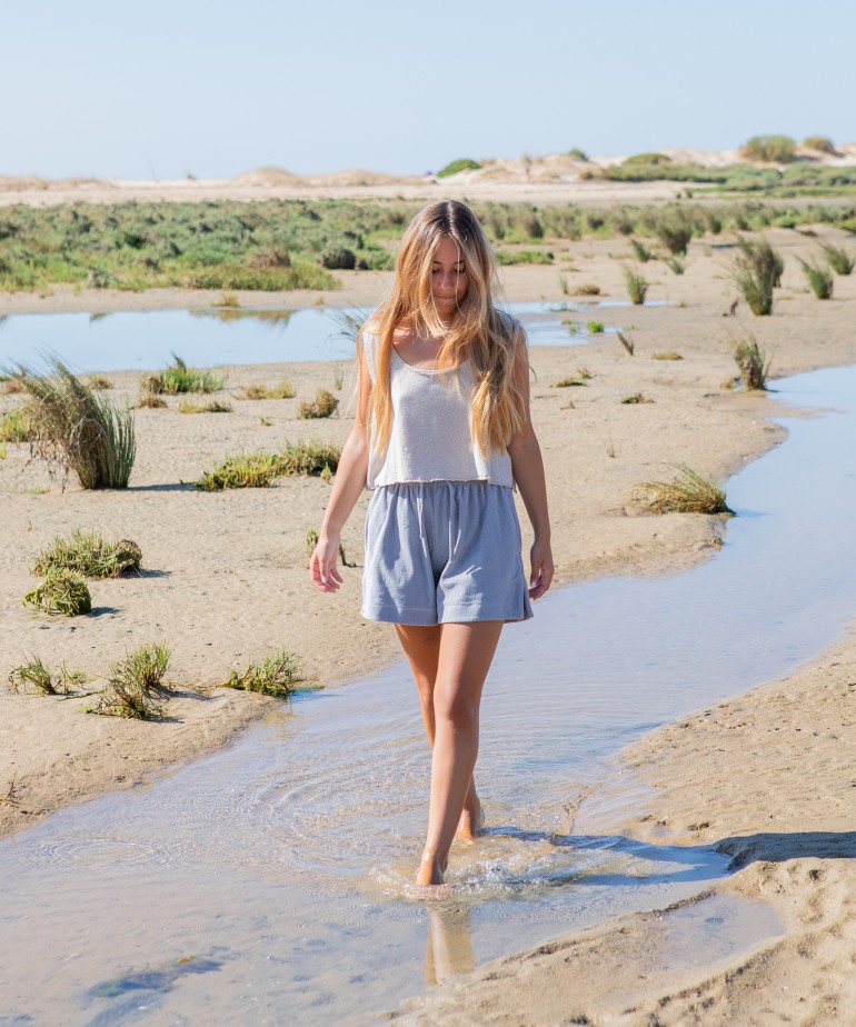 Top curto com fio reciclado Re(Play)