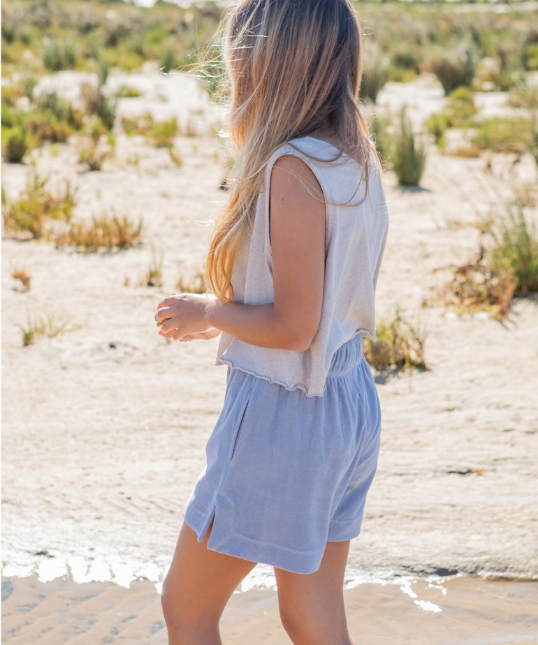 Top curto com fio reciclado Re(Play)