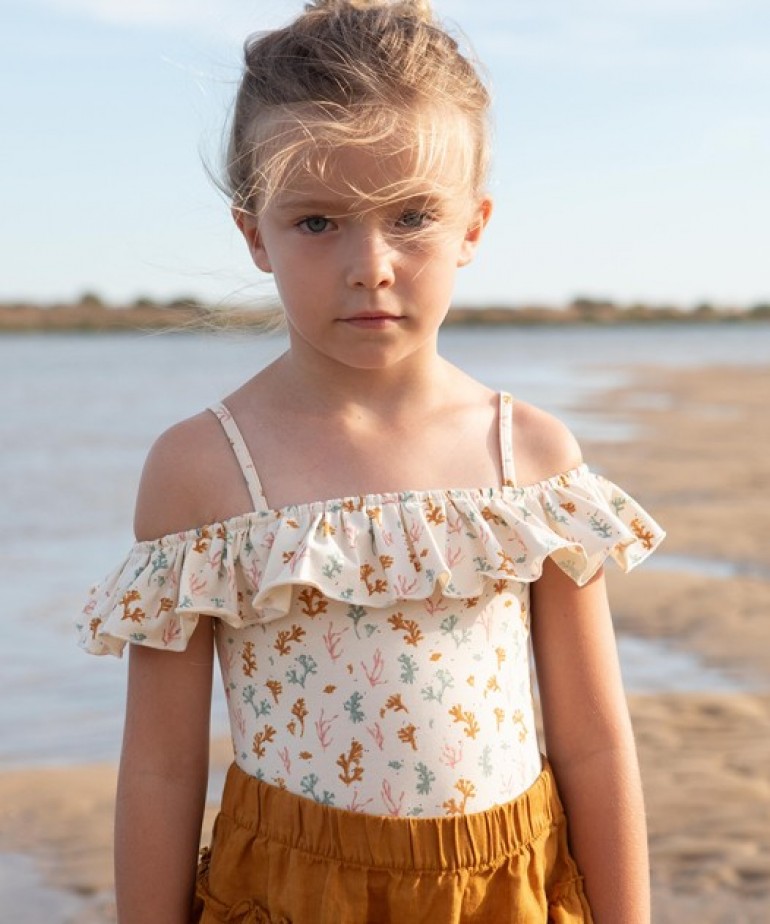 Maillot de bain en coton avec volant