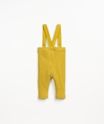 Leggings en canal� flameado con tirantes en algod�n y elastano