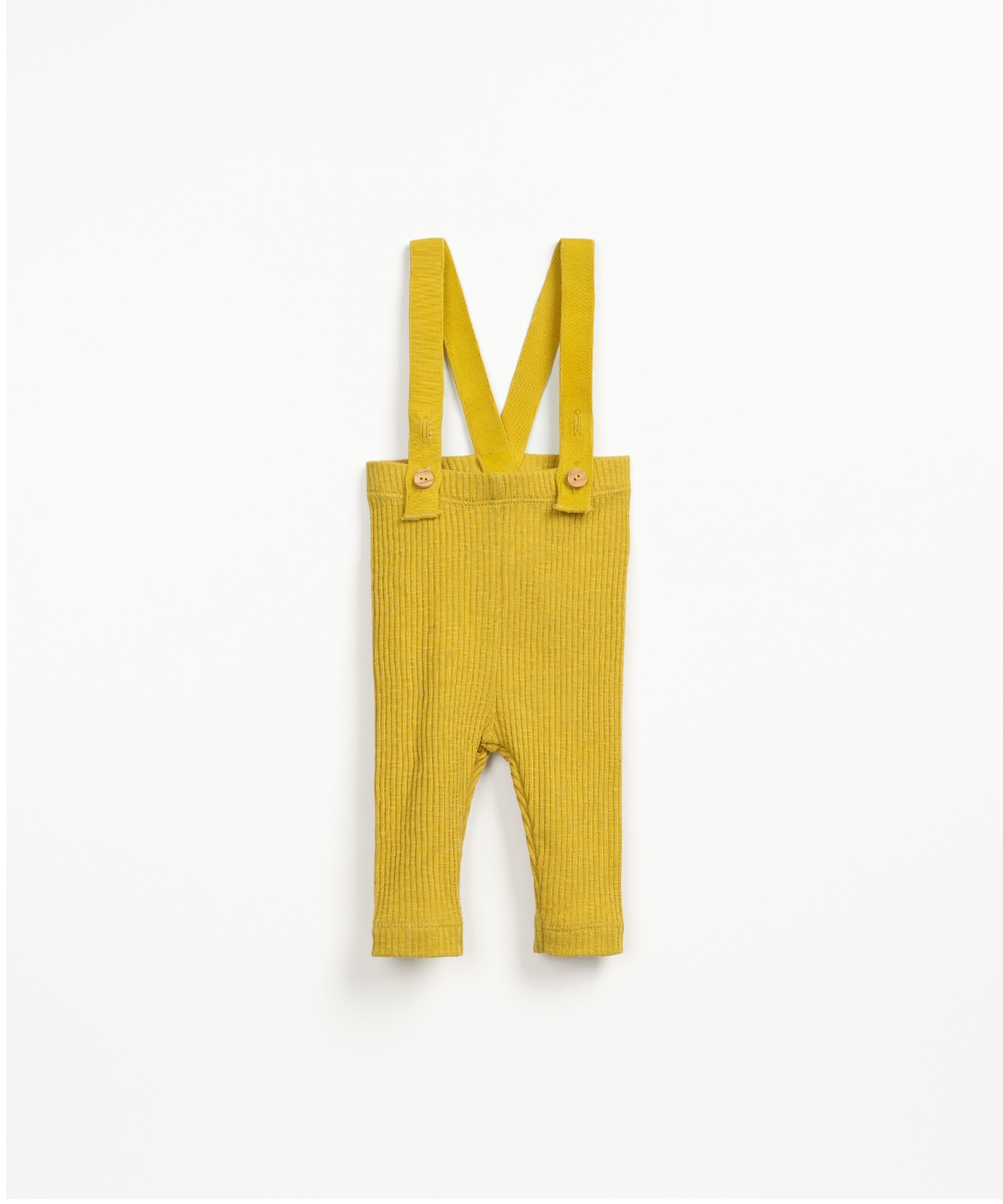 Leggings en canal� flameado con tirantes en algod�n y elastano