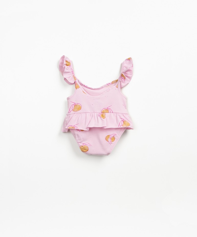 Swimsuit with orange print